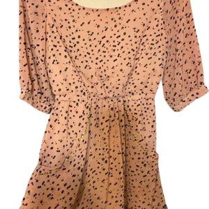 Angel Fye London dress, size S, salmon color with black designs